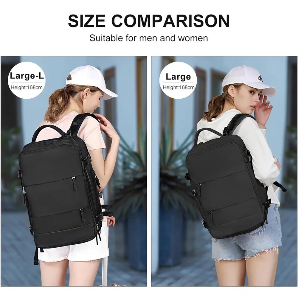 NWT- Travel Carry On Backpack in Black - Picture 8 of 15